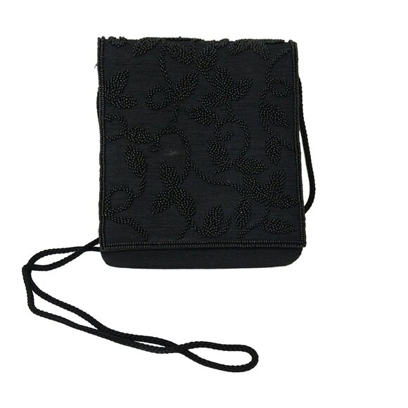 Specialty Collection Handbags - Specialty Collection Evening Crossbody Bag Black Purse Makeup Mirror Flap Close